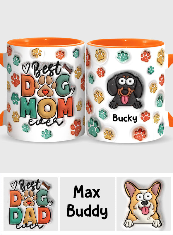 Best Dog Mom Ever - Personalized Dog Accent Mug