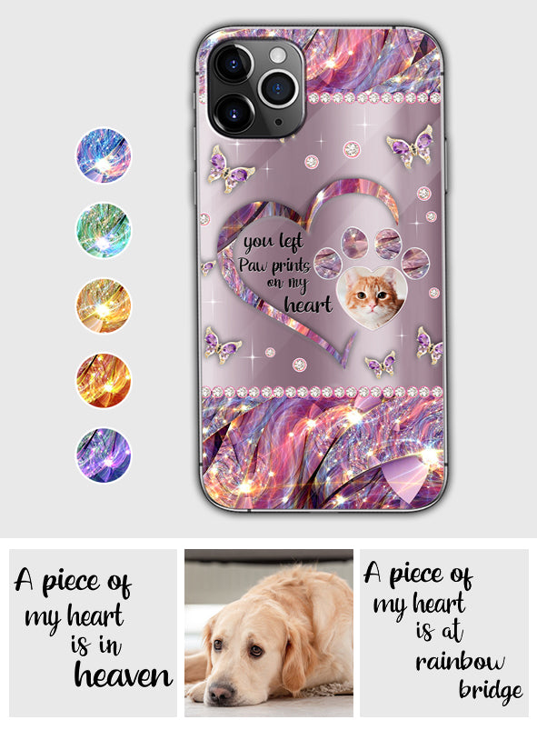 You Left Paw Prints In My Heart - Personalized Dog Phone Case