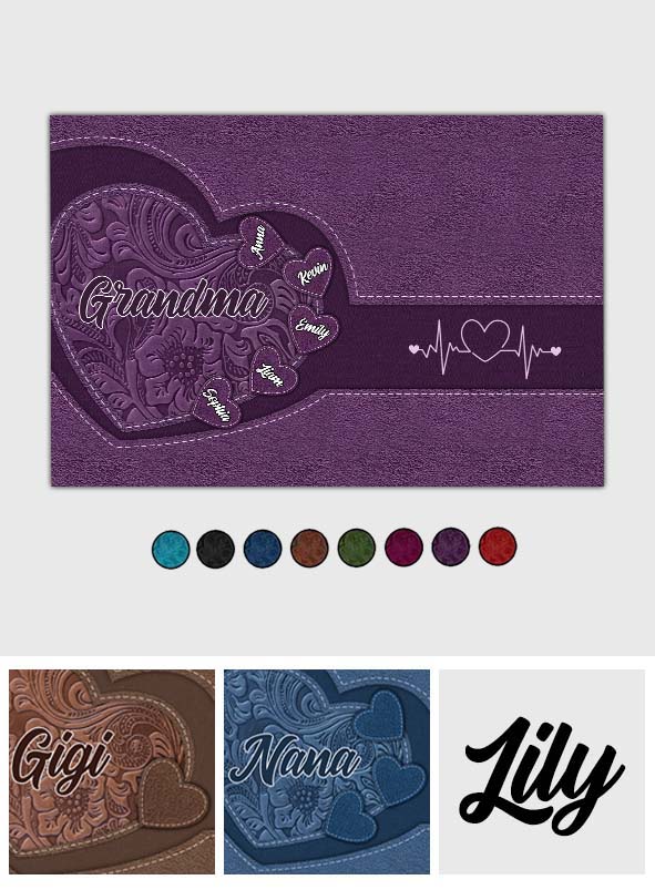 Grandma's Hearts - Personalized Grandma Doormat