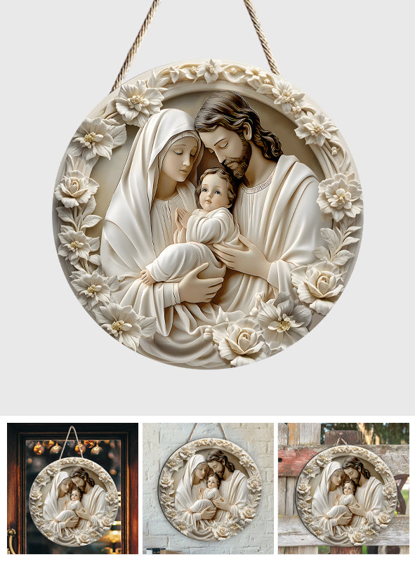The Holy Family - Christian Custom Shaped Wood Sign