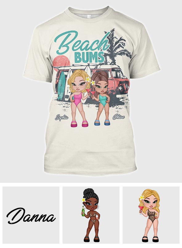 Beach Bums - Personalized Bestie All Over Shirt