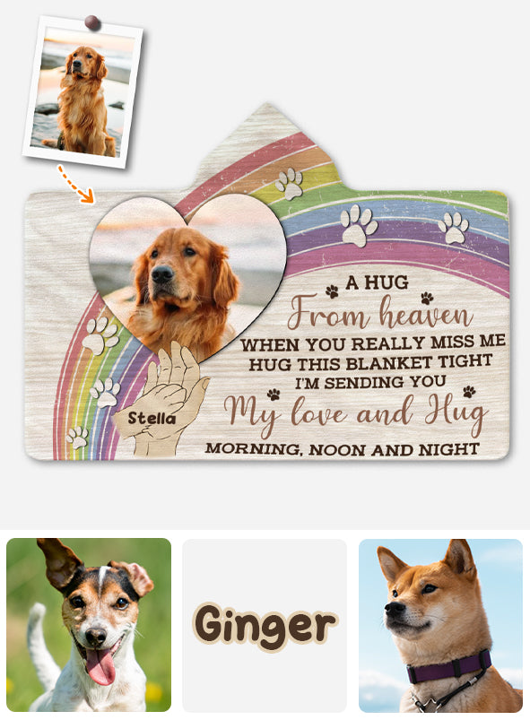 A Hug From Heaven - Personalized Dog Hooded Blanket