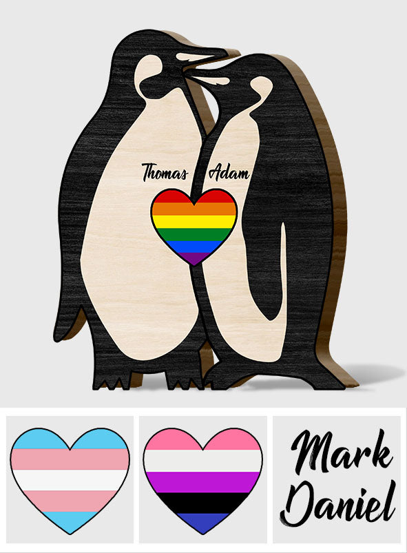 You Are My Penguin - Personalized LGBT Support Shaped Wooden Puzzle