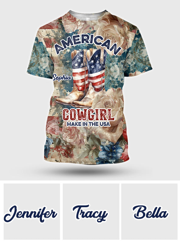 American Cowgirl - Personalized Country Girl All Over Shirt