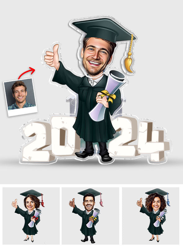 Funny Graduation Caricature - Personalized Graduation Custom Shaking Head