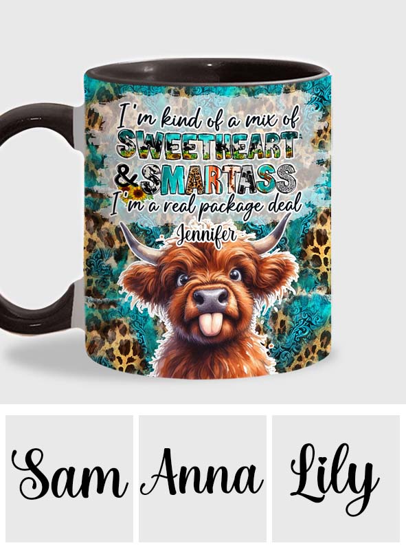 Sassy Highland Cow - Personalized Accent Mug