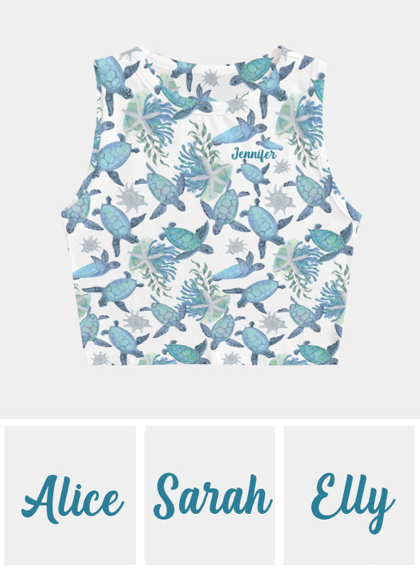 Love Turtles - Personalized Turtle Crop Tank Top