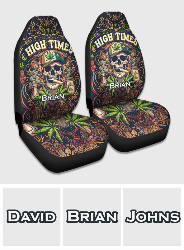 High Times Skull 420 - Personalized Weed Seat Covers