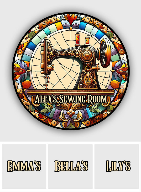 My Sewing Room - Personalized Sewing Round Rug