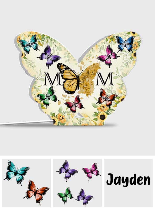 Butterfly Mom - Personalized Mother Shaped Light Box