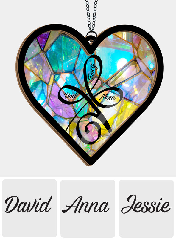 Unconditional Love - Personalized Family 2 Layered Window Hanging Suncatcher