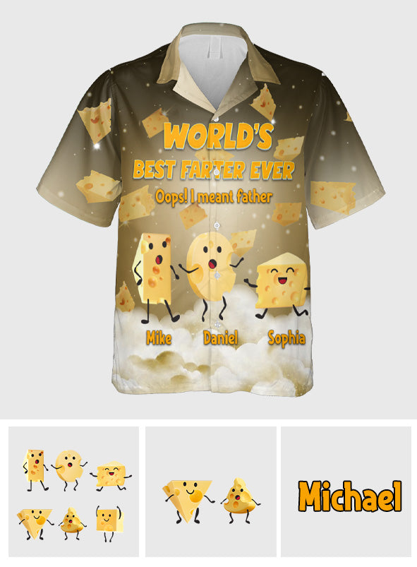 World's Best Farter Funny Cheese - Personalized Father Hawaiian Shirt