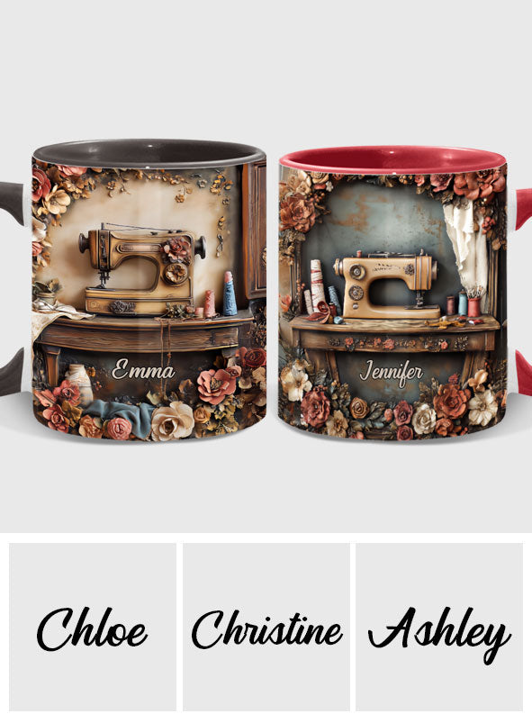 Beautiful Sewing Machine - Personalized Sewing Accent Mug