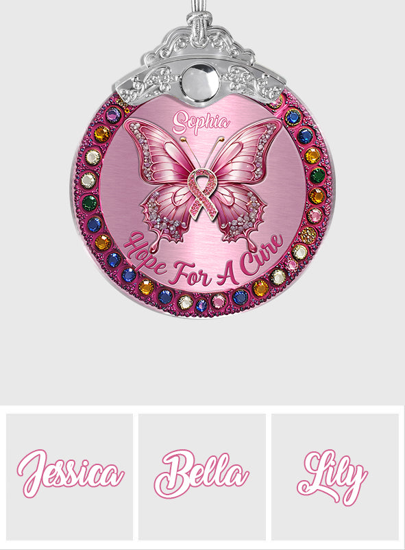 Hope For A Cure - Personalized Breast Cancer Awareness Vintage Ornament