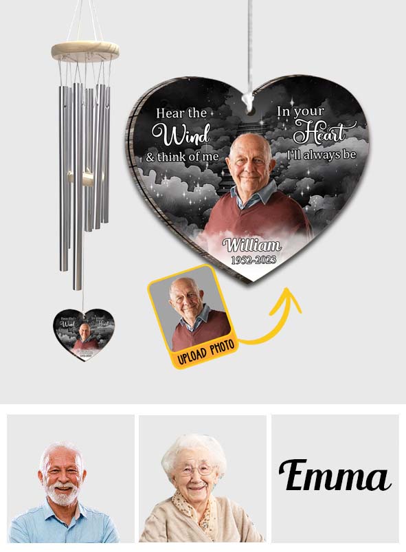 Hear The Wind And Think Of Me - Personalized Memorial Wind Chime