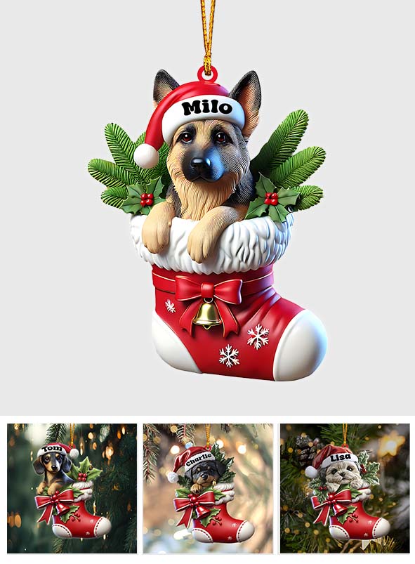 I Love My Dog - Personalized Dog Ornament