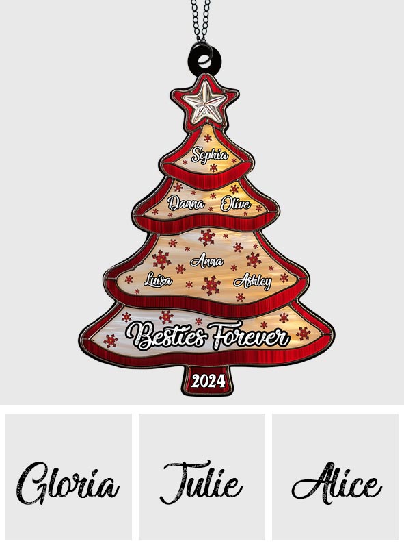 Besties Forever - Personalized Bestie Window Hanging Suncatcher Ornament