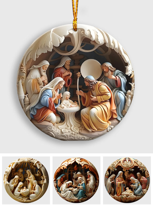 O Come Let Us Adore Him - Personalized Christian Ornament