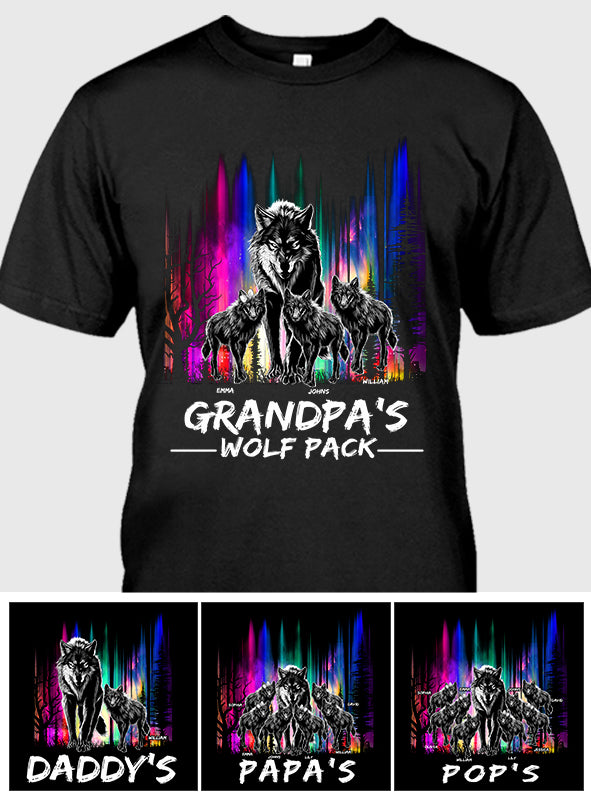 Grandpa's Wolf Pack - Personalized Grandpa T-shirt And Hoodie