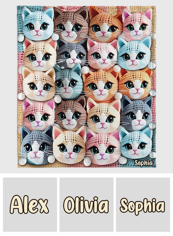 Cute Cats - Personalized Cat Blanket