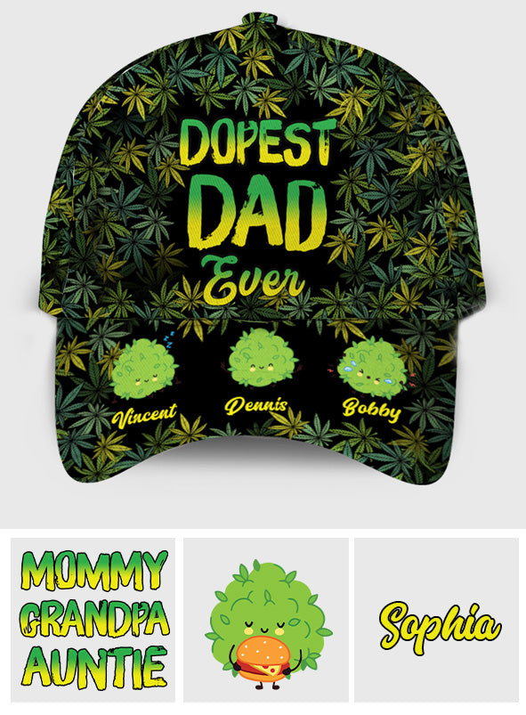 Dopest Dad Ever - Personalized Weed Classic Cap