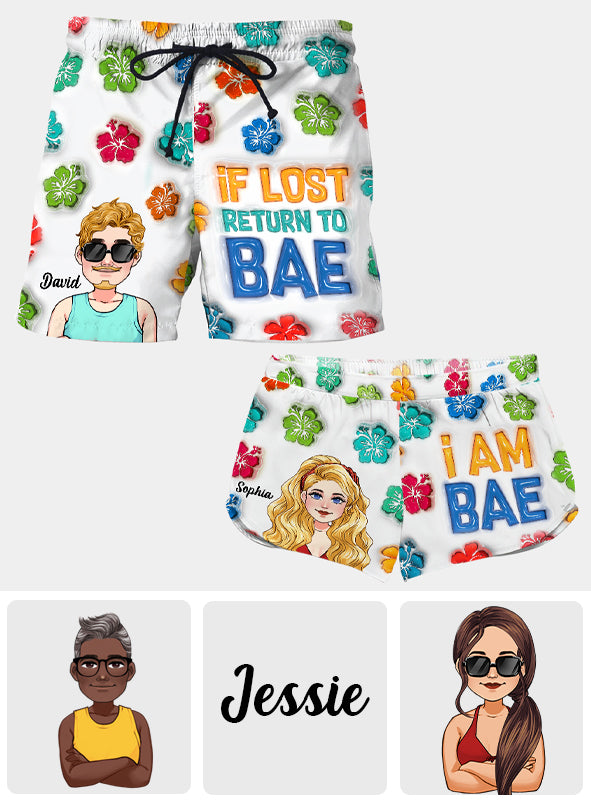 If Lost Return To Bae - Personalized Couple Men Shorts and Women Shorts