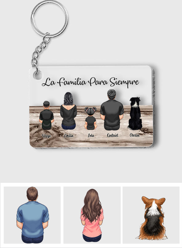 La Familia Para Siempre - Personalized Family Transparent Keychain