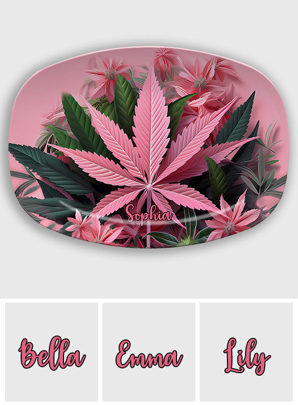 Pink Stoner Chick - Personalized Weed Plate