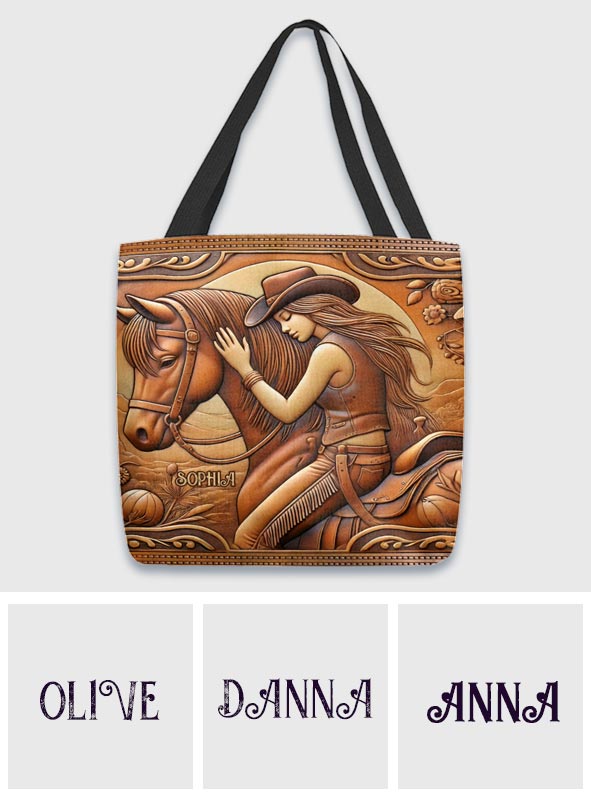 A Girl And Her Horse - Personalized Horse Tote Bag