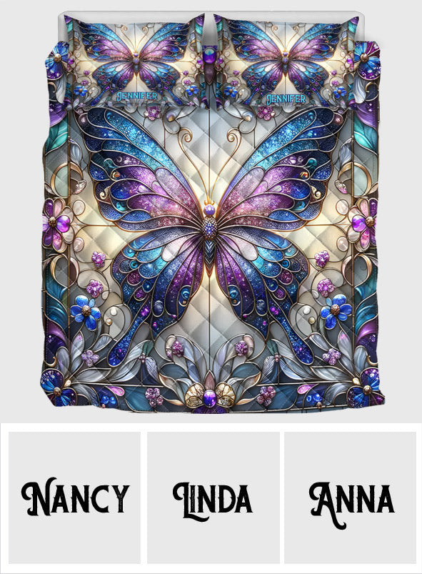 Beautiful Butterflies - Personalized Butterfly Quilt Set