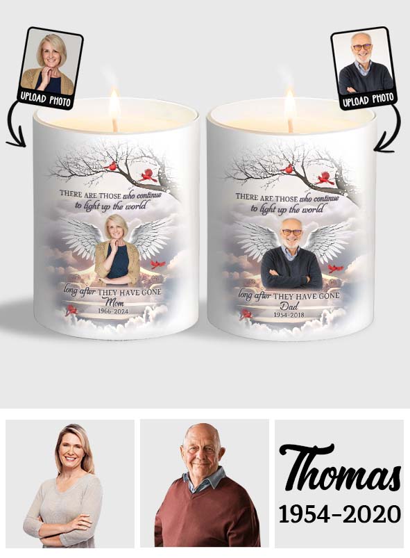Light Up The World Sympathy Gift - Personalized Memorial Candle With Wooden Lid