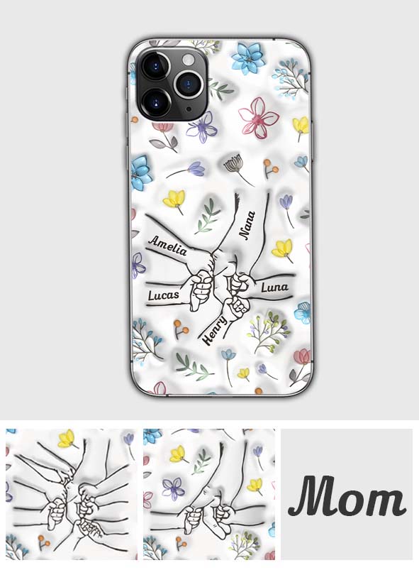 Holding Hands Grandma Mom Nana - Personalized Grandma Phone Case