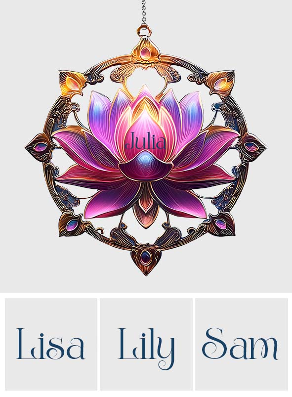 Beautiful Lotus - Personalized Yoga Window Hanging Suncatcher Ornament