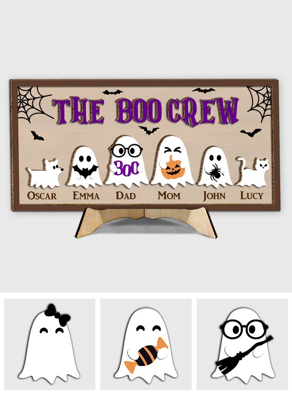 The Boo Crew - Personalized Family 2 Layered Wood Sign / Wood Plaque