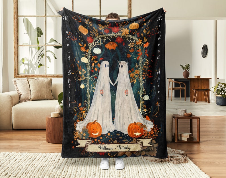 Halloween Ghost Couples Blanket -Personalized Halloween Blanket 0924