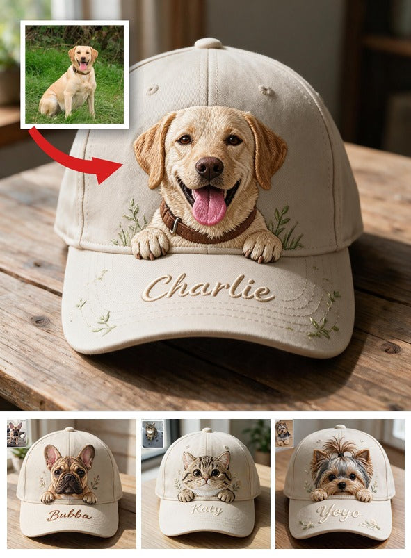 Personalized Peeking Yellow Labrador Retriever Classic Cap - Unique Custom Gift for Labrador Dog Owners
