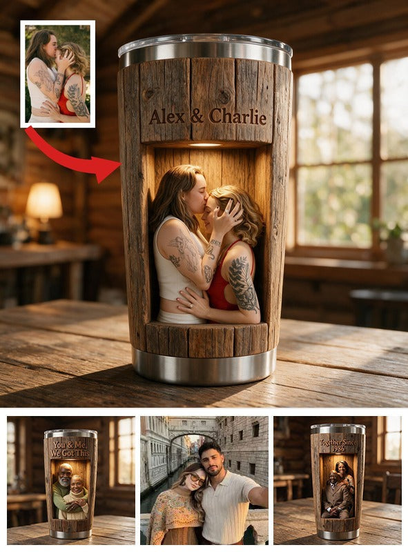 You & Me We Got This Personalized Young Couple Insulated Tumbler, Romantic Custom Anniversary Gift for Partners