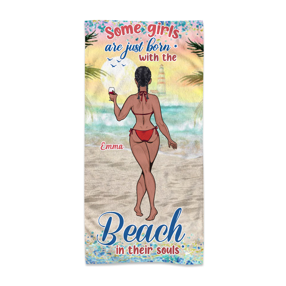 Sandy Toes Sun Kissed Nose - Sea Lover gift for friend, sister, girlfriend, wife, mom - Personalized Beach Towel