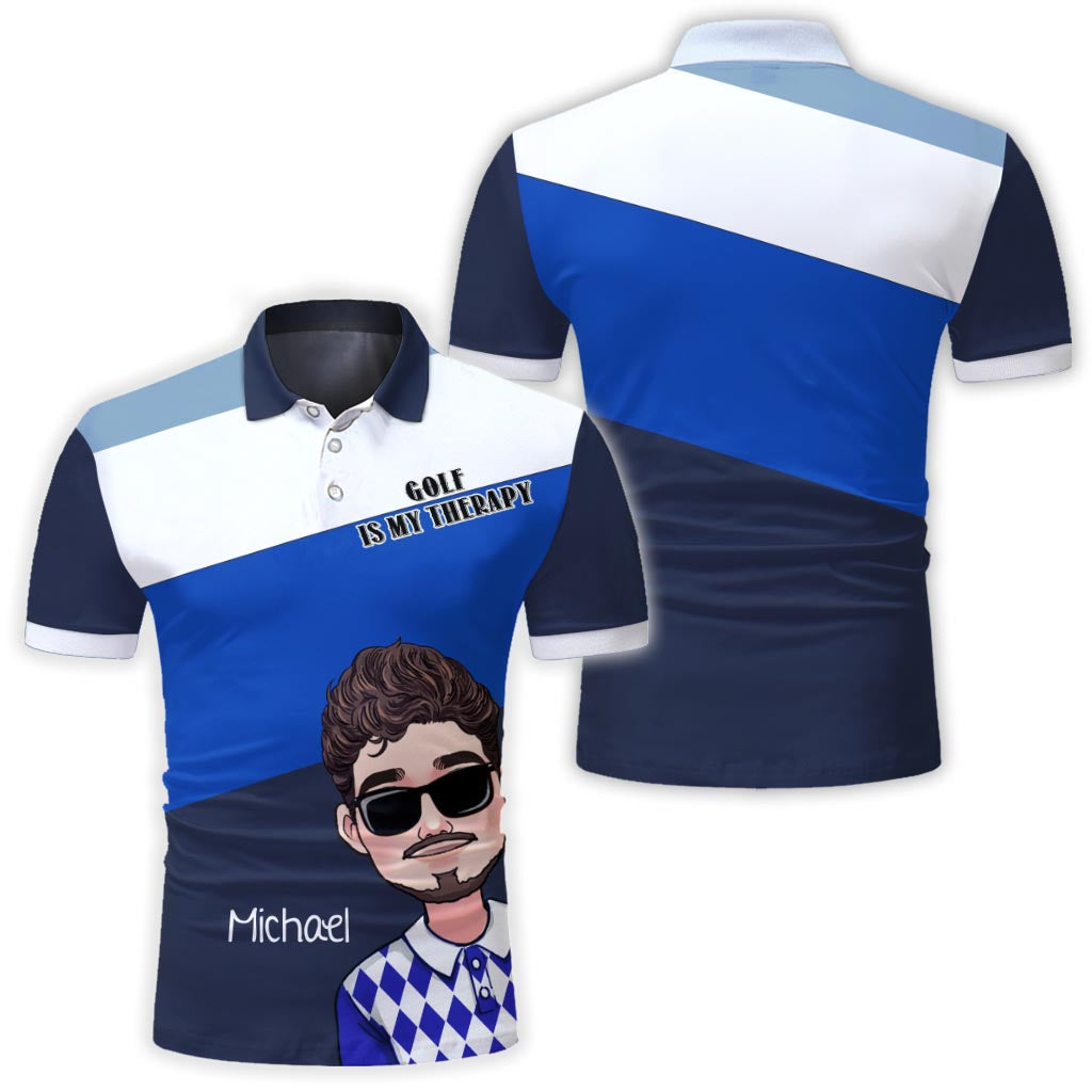 Golf Is My Therapy - Personalized Golf Polo Shirt