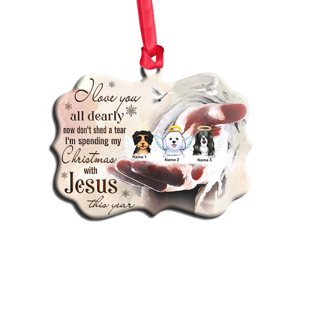 I Love You All Dearly - Personalized Christmas Dog Ornament (Printed On Both Sides)