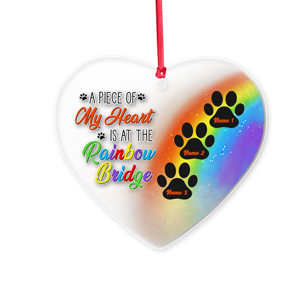 A Piece Of My Heart - Personalized Dog Transparent Ornament