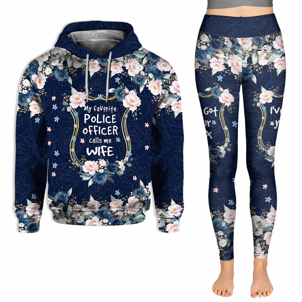 My Favorite Blue Roses - Personalized Police Officer Hoodie and Leggings
