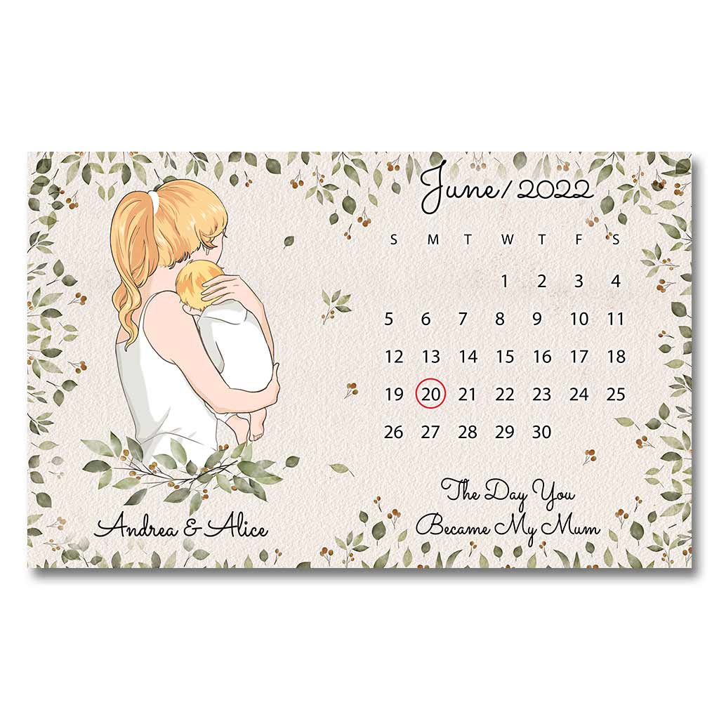 The Day You Became My Mum - Personalized Mother's Day Poster