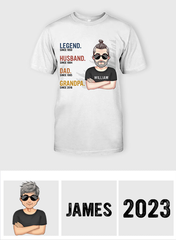 Legend Husband Dad Grandpa - Personalized Father T-shirt and Hoodie