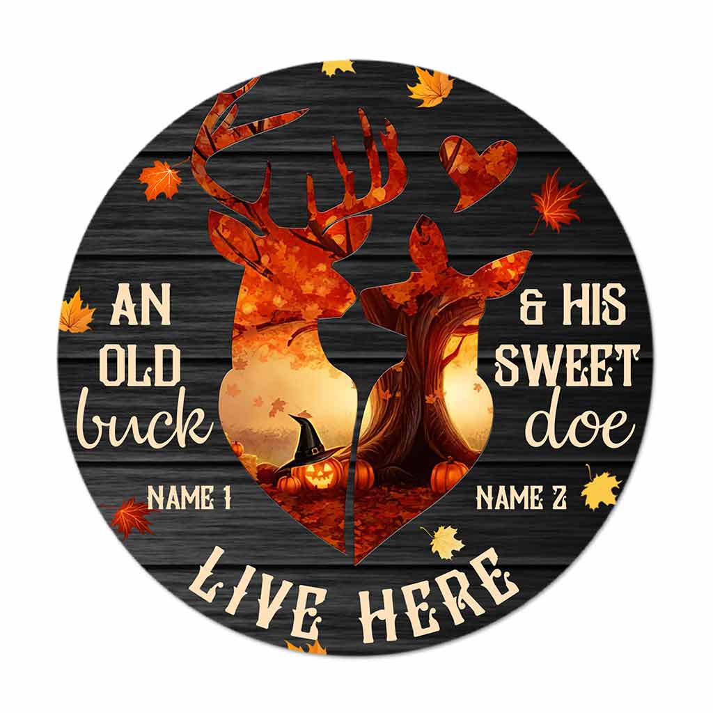 An Old Buck - Hunting Personalized Round Wood Sign