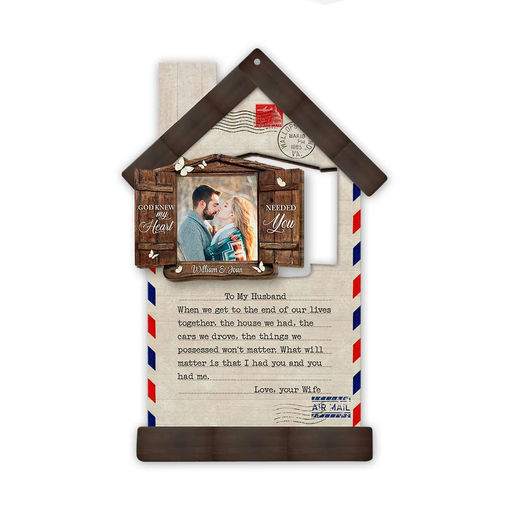 When We Get To The End - Personalized Christmas Couple Wooden Card Pop Out Ornament