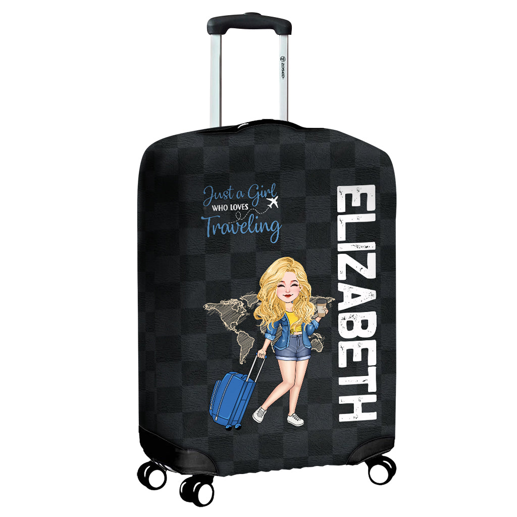 Just A Girl Who Loves Traveling - Personalized Travelling Luggage Cover