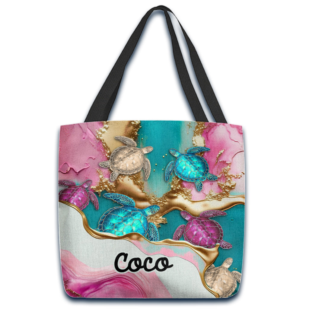Beach Please - Personalized Turtle Tote Bag