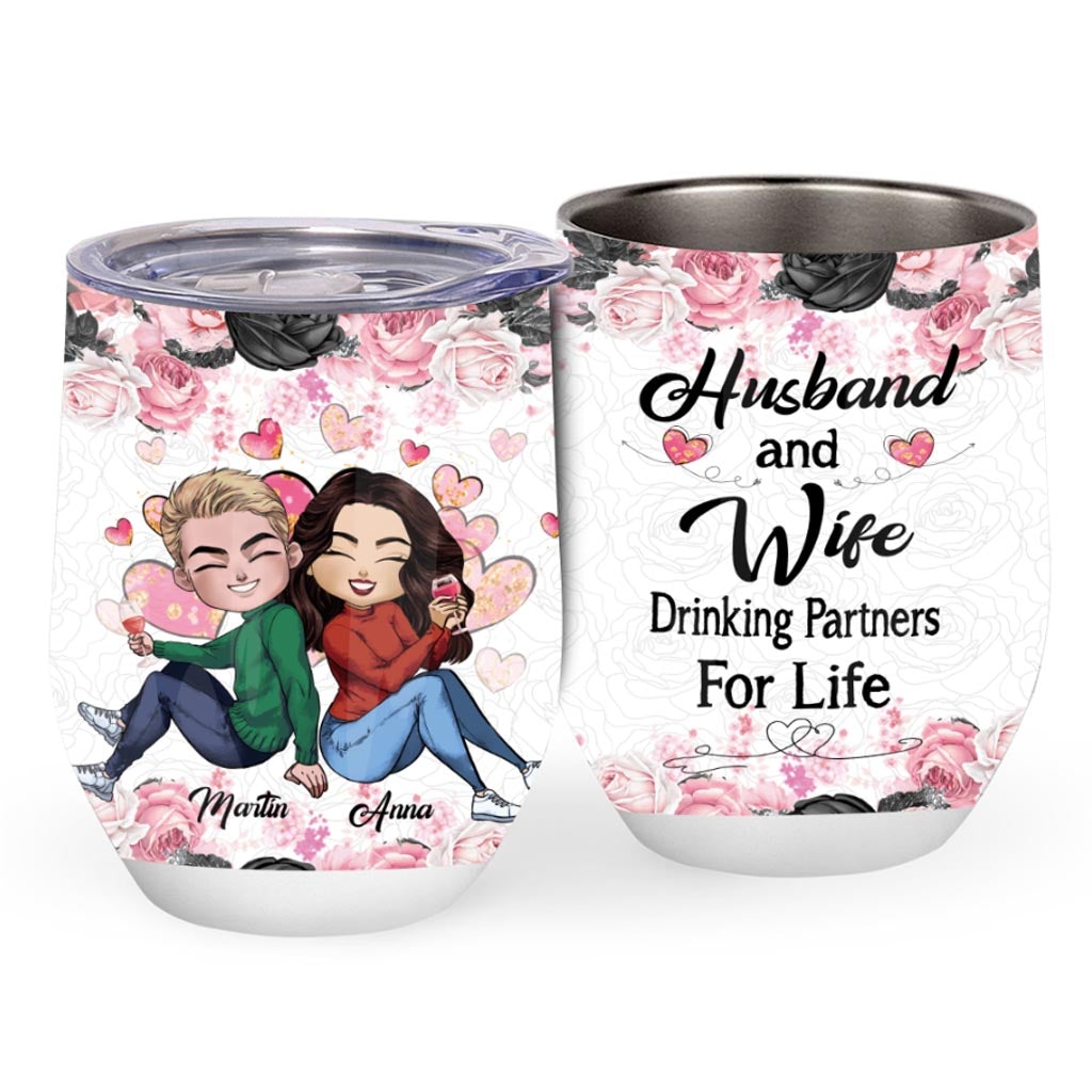 I Love You More Than - Personalized Couple Wine Tumbler