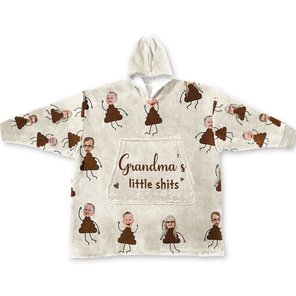 Grandma's Little Cuties - Gift for grandma, mom, dad, grandpa - Personalized Blanket Hoodie